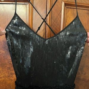 Chan Luu Sparkling Black Sequin Maxi Dress